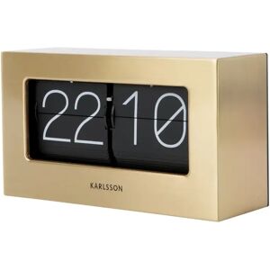 Karlsson Utilitarian Digital Mechanical Alarm Tabletop Clock in Gold yellow 11.5 H x 20.5 W x 7.0 D cm