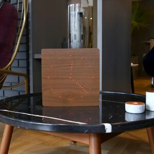 Symple Stuff Tranditional Digital Ash Solid Wood Electric Alarm Tabletop Clock brown/gray 25.0 H x 25.0 W x 6.5 D cm