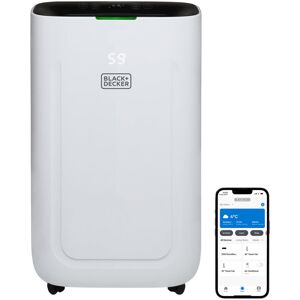 Black and Decker BLACK+DECKER 20L Smart Dehumidifier, 4 Modes, Quiet, 6.5L Water Tank, 24 Hour Timer, White White 57cm H X 34cm W X 24cm D
