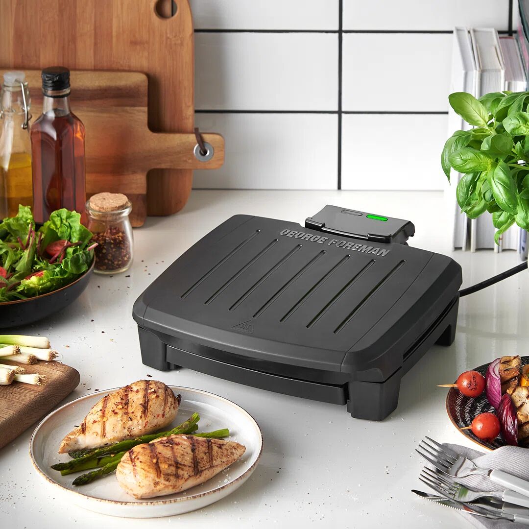 George Foreman Medium Immersa Dishwasher Safe Health Grill gray 10.7 H x 30.8 W x 27.8 D cm