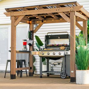 Backyard Discovery Saxony Grill/BBQ Gazebo Solid 100% Cedar Wood for Patio and Gardens 2.3m x 1.6m Black 238.05cm W X 163cm D X 224.33cm H Backyard Discovery Saxony Grill/BBQ Gazebo Solid 100% Cedar Wood for Patio and Gardens 2.3m x 1.6m Black 238.05cm W X 163cm D X 224.33cm H