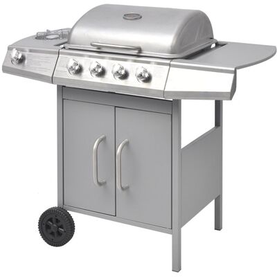Symple Stuff Gas Barbecue Grill 4+1 Cooking Zone Silver 4 Symple Stuff Gas Barbecue Grill 4+1 Cooking Zone Silver 4