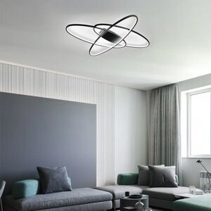 Ivy Bronx LED ceiling light 3-light Dimmable Modern Oval design with remote control Haak 85cm black 4.0 H x 85.0 W x 4.0 D cm