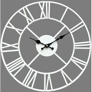 Borough Wharf 40Cm White Large Metal Skeleton Wall Clock Indoor/Outdoor white 40.0 H x 40.0 W x 2.0 D cm