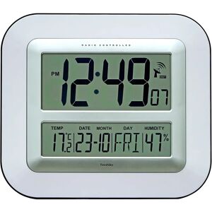 Youshiko Jumbo LCD Radio Controlled Silent Wall Clock white 28.0 H x 25.0 W x 3.0 D cm
