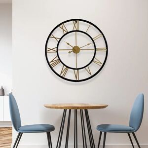 Borough Wharf Greig Vintage Roman Iron Wall Clock - 43 cm / 17 in yellow 43.0 H x 43.0 W x 4.5 D cm