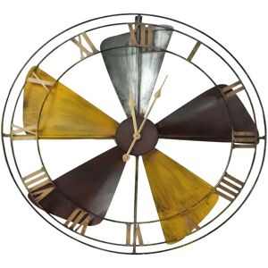 Borough Wharf 60cm Silent Wall Clock brown/gray/green/orange/yellow 60.0 H x 60.0 W x 3.0 D cm