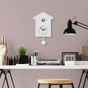 Walplus White Minimalist Cuckoo Wall Clock white 25.0 H x 20.0 W x 10.0 D cm