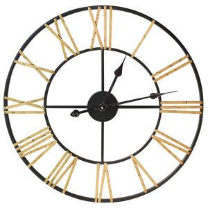Borough Wharf 60Cm Metal Skeleton Clock- Black And Gold black/yellow 60.0 H x 60.0 W x 2.0 D cm