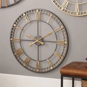 Three Posts Oversized Beaver Creek 80cm Wall Clock yellow/brown 80.0 H x 80.0 W x 3.5 D cm