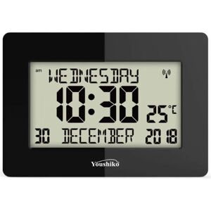 Youshiko Silent Wall Clock black 16.0 H x 23.0 W x 2.5 D cm