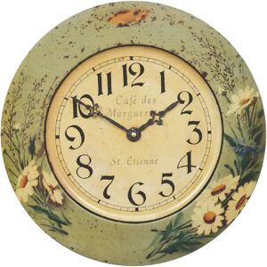Roger Lascelles Clocks 36cm French Daisy Wall Clock green 36.0 H x 36.0 W cm