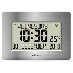 Youshiko Silent Wall Clock gray 16.0 H x 23.0 W x 23.0 D cm