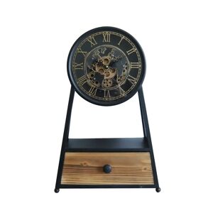 Borough Wharf Lockaby Analog Metal Quartz Tabletop Clock in Black black 51.0 H x 30.0 W x 15.0 D cm