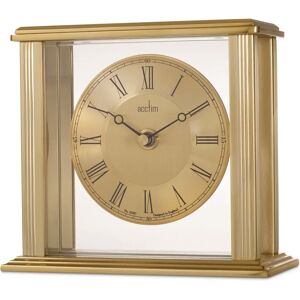 Acctim Analog Metal Quartz Tabletop Clock in Gold yellow 14.0 H x 15.5 W x 6.8 D cm