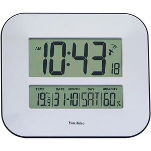 Youshiko Jumbo LCD Radio Controlled Silent Wall Clock white 27.0 H x 24.0 W x 3.0 D cm