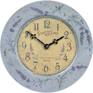 Roger Lascelles Clocks Tin Wall Clock, Lavender Theme - 36cm Violet 36cm W X 36cm H X 3cm D
