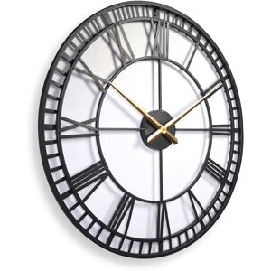 Roger Lascelles Clocks Large Metal Skeleton Wall Clock - 80cm dia. Black 80cm W X 80cm H X 4.5cm D