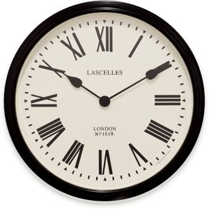 Roger Lascelles Clocks Smiths Large Wall Clock with Roman Numerals - 50cm Black 50cm W X 50cm H