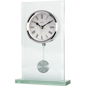 Acctim La Collina Pendulum Mantel Clock Quartz Energy Efficient Movement Glass Clear/Silver 22.1cm H X 14cm W X 4.7cm D