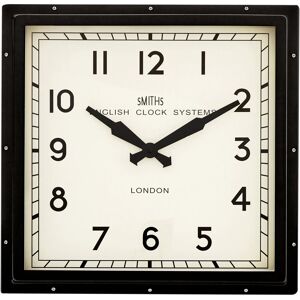 Roger Lascelles Clocks Smiths Square Wall Clock - 41cm Black 41cm W X 41cm H Roger Lascelles Clocks Smiths Square Wall Clock - 41cm Black 41cm W X 41cm H