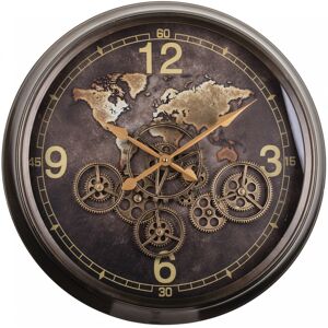 Rio Oversized Afrahim 62cm Silent Wall Clock Black;Brown 62cm W X 62cm H X 10.5cm D Rio Oversized Afrahim 62cm Silent Wall Clock Black;Brown 62cm W X 62cm H X 10.5cm D