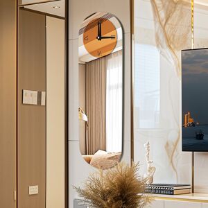 Ivy Bronx Cloteal Mirrored Wall Clock 100Cm H 32Cm W Brown 32cm W X 100cm H X 2cm D Ivy Bronx Cloteal Mirrored Wall Clock 100Cm H 32Cm W Brown 32cm W X 100cm H X 2cm D