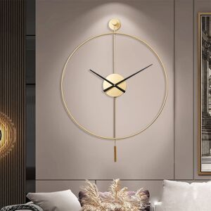 Rio Classical Large Decorative Wall Clock With Pendulum, Modern Non-Ticking Silent Metal Wall Clocks Gold Rio Classical Large Decorative Wall Clock With Pendulum, Modern Non-Ticking Silent Metal Wall Clocks Gold