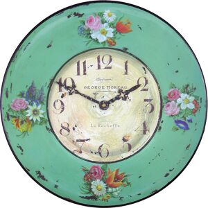 Fleur De Lis Living Myrobalan Pastel Green Floral Wall Clock - 36cm Brown;Green;Pink 36cm W X 36cm H X 3.8cm D Fleur De Lis Living Myrobalan Pastel Green Floral Wall Clock - 36cm Brown;Green;Pink 36cm W X 36cm H X 3.8cm D