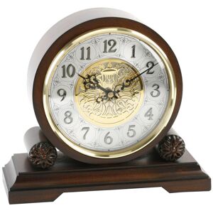 Astoria Grand Analog Walnut Solid Wood Quartz Tabletop Clock in Brown Brown 23cm H X 26cm W X 9cm D Astoria Grand Analog Walnut Solid Wood Quartz Tabletop Clock in Brown Brown 23cm H X 26cm W X 9cm D