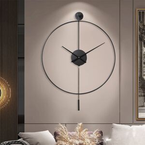 Rio Classical Large Decorative Wall Clock With Pendulum, Modern Non-Ticking Silent Metal Wall Clocks Black Rio Classical Large Decorative Wall Clock With Pendulum, Modern Non-Ticking Silent Metal Wall Clocks Black