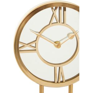 Premier Housewares Mateo Analog Metal Mechanical Tabletop Clock Gold 26cm H X 18cm W X 5cm D Premier Housewares Mateo Analog Metal Mechanical Tabletop Clock Gold 26cm H X 18cm W X 5cm D