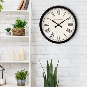 Roger Lascelles Clocks Large Metal Wall Clock - 58cm Black 58cm W X 58cm H X 12cm D Roger Lascelles Clocks Large Metal Wall Clock - 58cm Black 58cm W X 58cm H X 12cm D