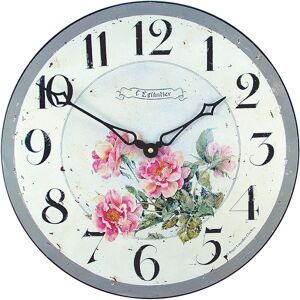 Roger Lascelles Clocks Pink Roses Wall Clock - 36cm Pink;Grey 36cm W X 36cm H Roger Lascelles Clocks Pink Roses Wall Clock - 36cm Pink;Grey 36cm W X 36cm H