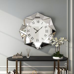Canora Grey Belsy Wall Decor Silver Glass Accent Wall Clock Silver 55cm W X 4.5cm H X 55cm D Canora Grey Belsy Wall Decor Silver Glass Accent Wall Clock Silver 55cm W X 4.5cm H X 55cm D