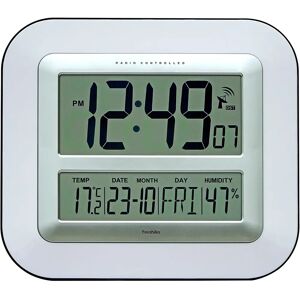 Youshiko Jumbo LCD Radio Controlled Silent Wall Clock white 28.0 H x 25.0 W x 3.0 D cm