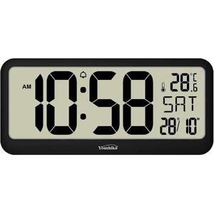 Youshiko Radio-Controlled Jumbo Silent Wall Clock black 3.0 H x 17.0 W x 2.5 D cm