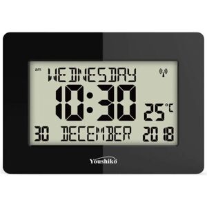 Youshiko Silent Wall Clock black 16.0 H x 23.0 W x 2.5 D cm