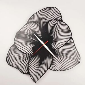 EA Sweet Gifts Trade B.V. Flower Metal Wall Clock black 50.0 H x 50.0 W x 3.0 D cm
