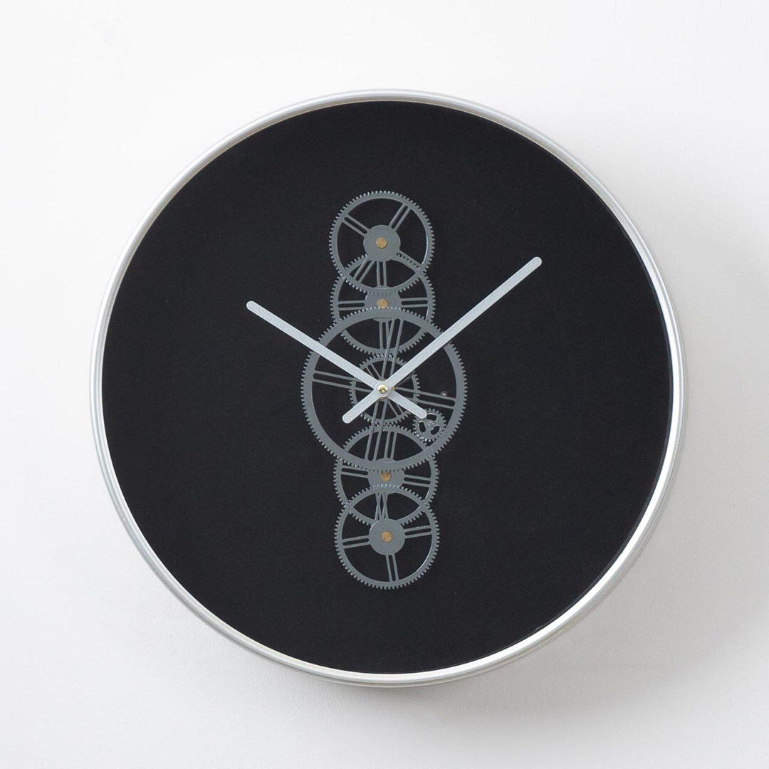 Rio Felsenthal 46cm Metal Wall Clock for Living Room Decor, Black and Silver Modern Wall Clock for Bedroom Black;Silver 46cm W X 46cm H X 7cm D