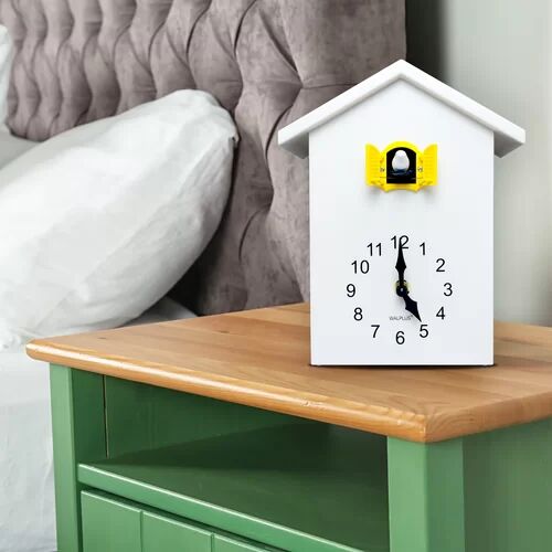 ZipCode Design Cuckoo Tabletop Clock Zipcode Design Finish: White/Yellow Window  - Size: Small