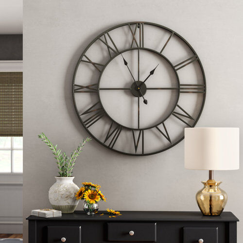 Three Posts Hackney Wall Clock Three Posts Size: 100cm H x 100cm W x 5cm D, Colour: Black/Bronze  - Size: 15cm H X 40cm W X 30cm D Three Posts Hackney Wall Clock Three Posts Size: 100cm H x 100cm W x 5cm D, Colour: Black/Bronze  - Size: 15cm H X 40cm W X 30cm D
