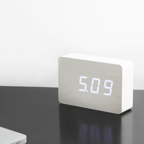 Symple Stuff Modern Digital Birch Solid Wood Electric Alarm Tabletop Clock Symple Stuff Finish: White  - Size: Kingsize (5') Symple Stuff Modern Digital Birch Solid Wood Electric Alarm Tabletop Clock Symple Stuff Finish: White  - Size: Kingsize (5')
