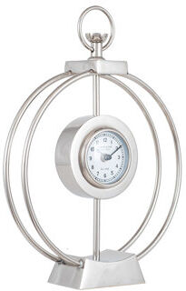 Brayden Studio Analog Metal Mechanical Tabletop Clock Brayden Studio Finish: Silver  - Size: Large Brayden Studio Analog Metal Mechanical Tabletop Clock Brayden Studio Finish: Silver  - Size: Large