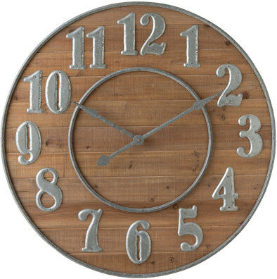 August Grove Oversized Evenson 92cm Wall Clock August Grove Colour: Brown  - Size: 18cm H X 28cm W X 38cm D August Grove Oversized Evenson 92cm Wall Clock August Grove Colour: Brown  - Size: 18cm H X 28cm W X 38cm D