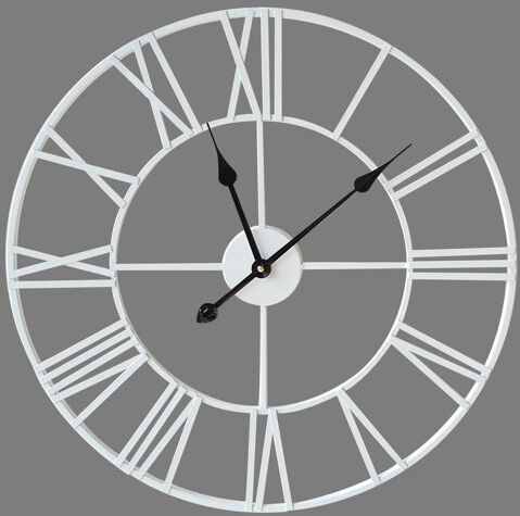 Borough Wharf 60Cm Metal Skeleton Clock- Black And Gold Borough Wharf Colour: White  - Size: W90 x L120cm Borough Wharf 60Cm Metal Skeleton Clock- Black And Gold Borough Wharf Colour: White  - Size: W90 x L120cm