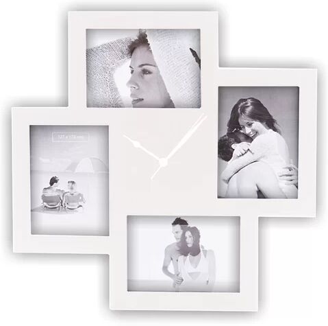 17 Stories Collage Silent Wall Clock 17 Stories  - Size: 60cm H X 55cm W X 55cm D