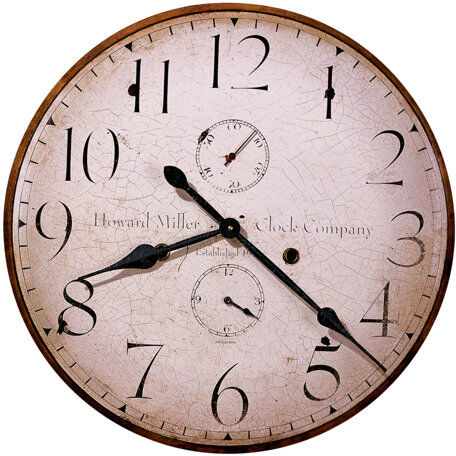 Howard Miller Moment in Time Original III Silent Wall Clock Howard Miller Size: 63.5cm H x 63.5cm W x 4.45cm D  - Size: 152cm H X 152cm W X 7cm D Howard Miller Moment in Time Original III Silent Wall Clock Howard Miller Size: 63.5cm H x 63.5cm W x 4.45cm D  - Size: 152cm H X 152cm W X 7cm D