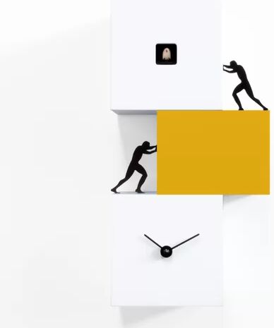 Happy Larry Jarrell Wall Clock Happy Larry Colour: Yellow  - Size: 22cm H X 17cm W X 10cm D Happy Larry Jarrell Wall Clock Happy Larry Colour: Yellow  - Size: 22cm H X 17cm W X 10cm D