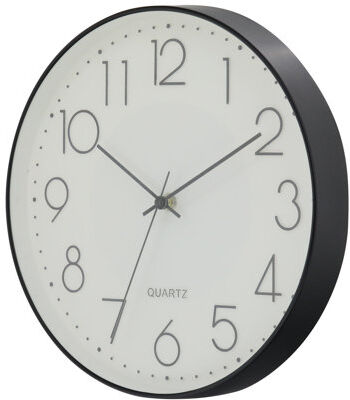 Ebern Designs Aybar 30cm Silent Wall Clock Ebern Designs Colour: White/Black 25cm H X 18cm W X 10cm D